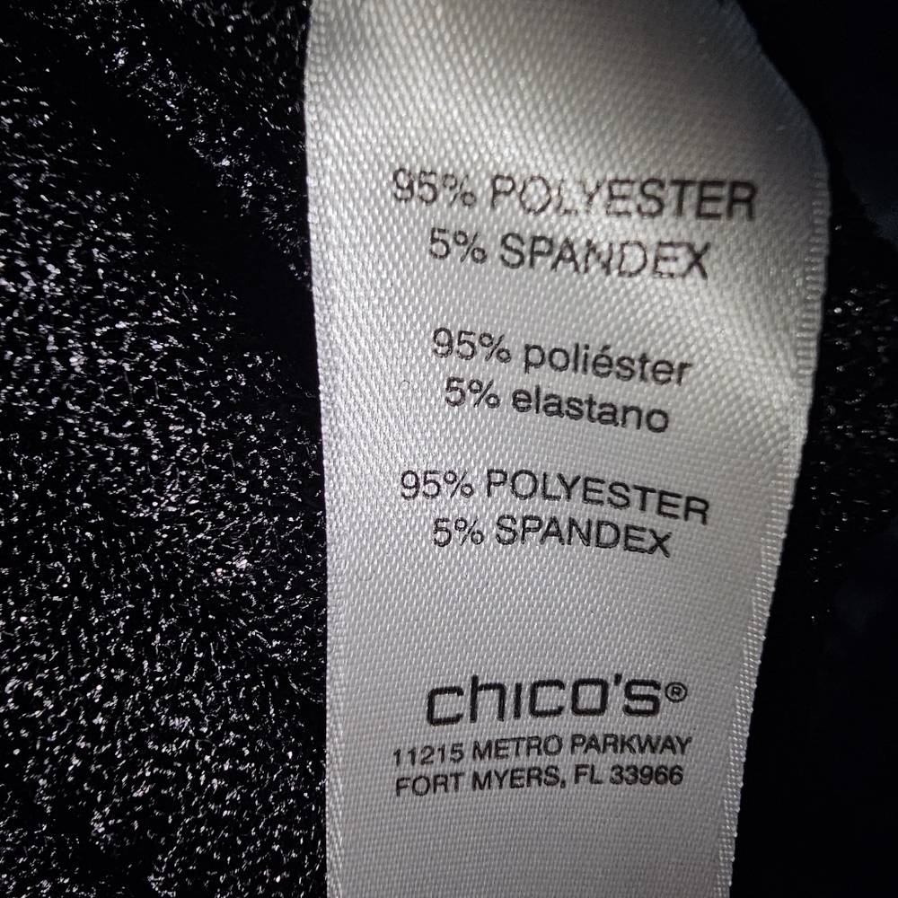 Chico's Longline metallic black 3/4 sleeve size large - Picture 9 of 10